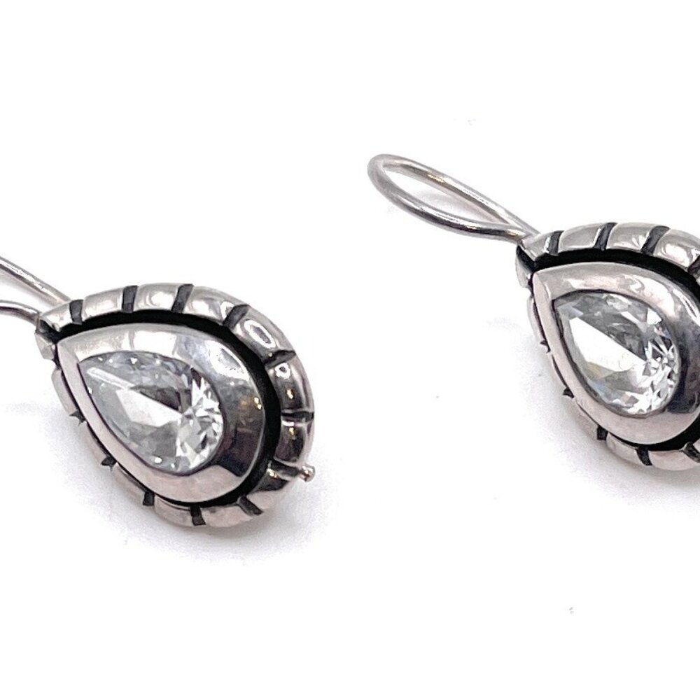 W1202 Retired Silpada Zirconia Teardrop Earrings - image 2